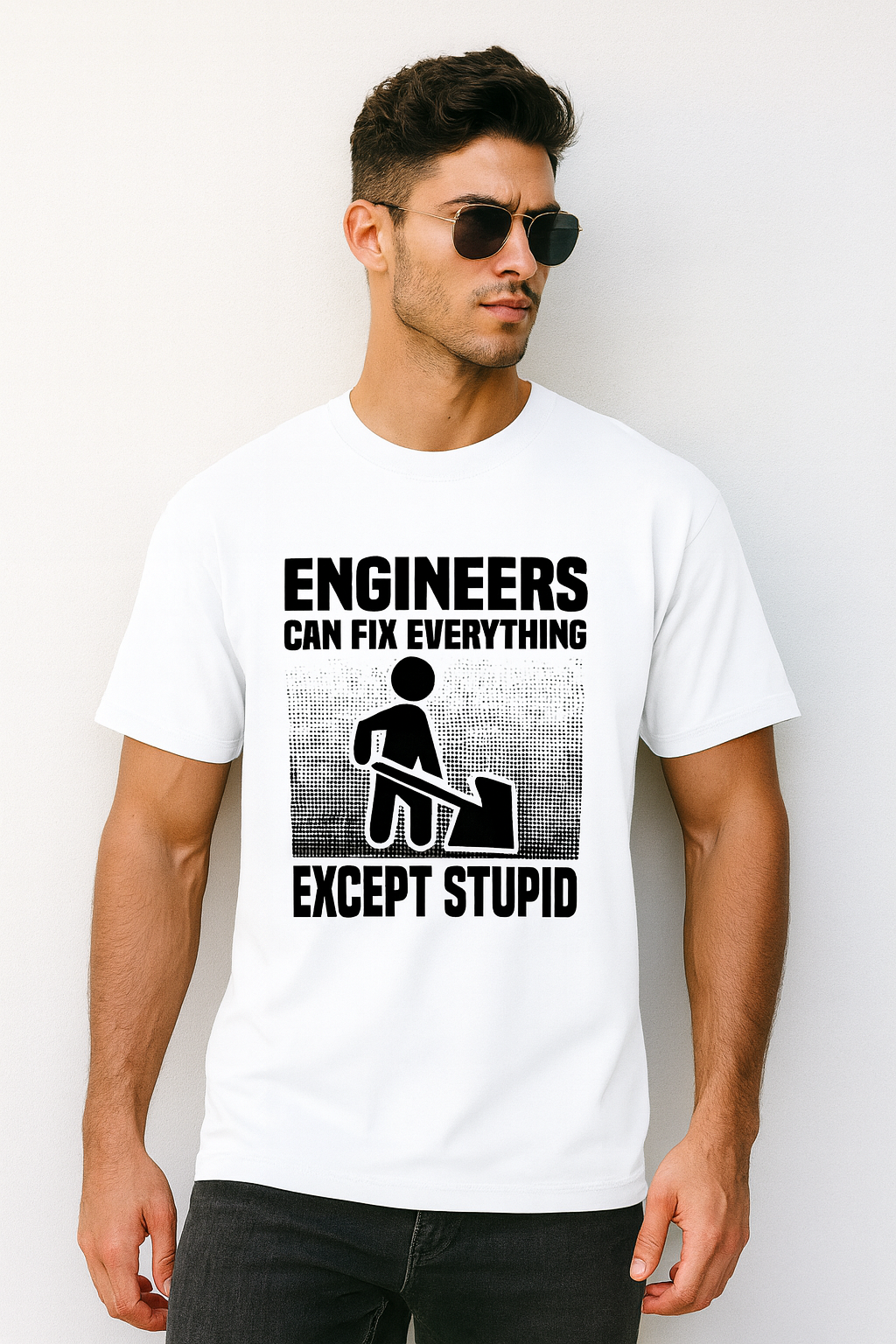 Oversized Engineers Can Fix Everything Except Stupid T-Shirt for Men