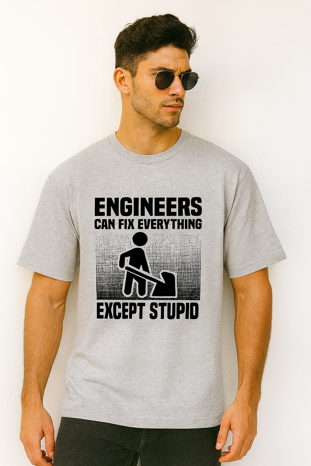 Oversized Engineers Can Fix Everything Except Stupid T-Shirt for Men